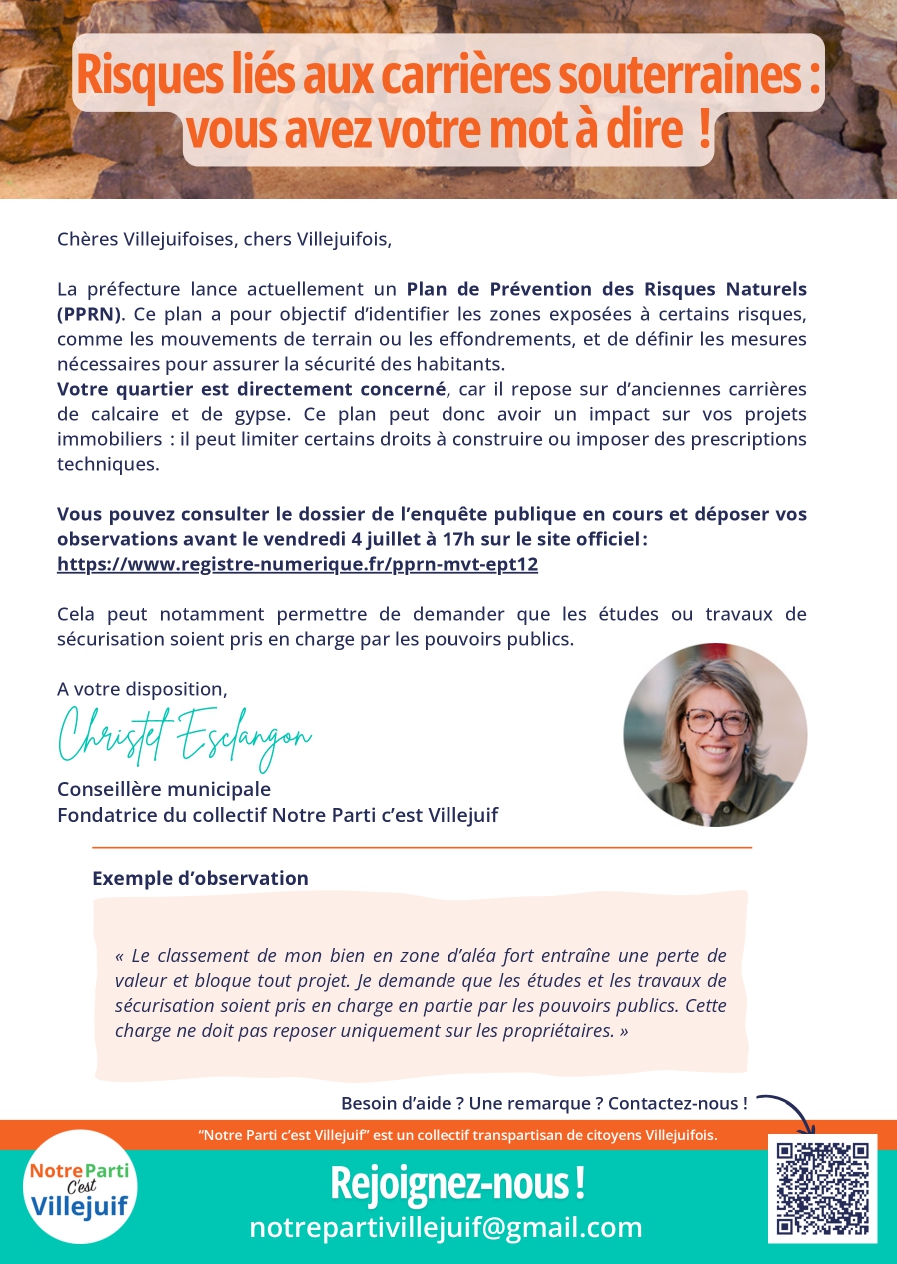 Lettre Christel Esclangon Risques Carrieres Juillet 2025